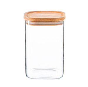 Tarro transparente de la mejor calidad, tarro de almacenamiento de dulces con tapa de madera para el hogar, Venta caliente, tapa de madera, tarro transparente - Product Image 6