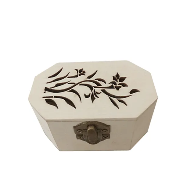 صندوق هدايا خشبي مخدد منخفض التكلفة مع غطاء مفصلي، صندوق خشبي صغير لقطع الألواح بالليزر للحرف اليدوية