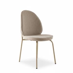 Chaise de salle à manger contemporaine et élégante MONZA – Tissu doux au toucher, pieds en métal massif, idéale pour les hôtels et les restaurants - Product Image 3
