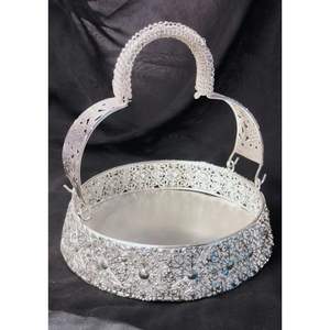 Panier à fleurs de mariage en argent allemand, élégant et stylé pour les occasions spéciales - Product Image 2