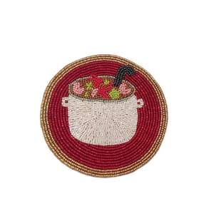High Quality Handcraft Christmas <b>Tree</b> Design Beaded Four Set Embroidery Coaster Stylish & Premium Beautiful By Hiba Enterprises - Product Image 2
