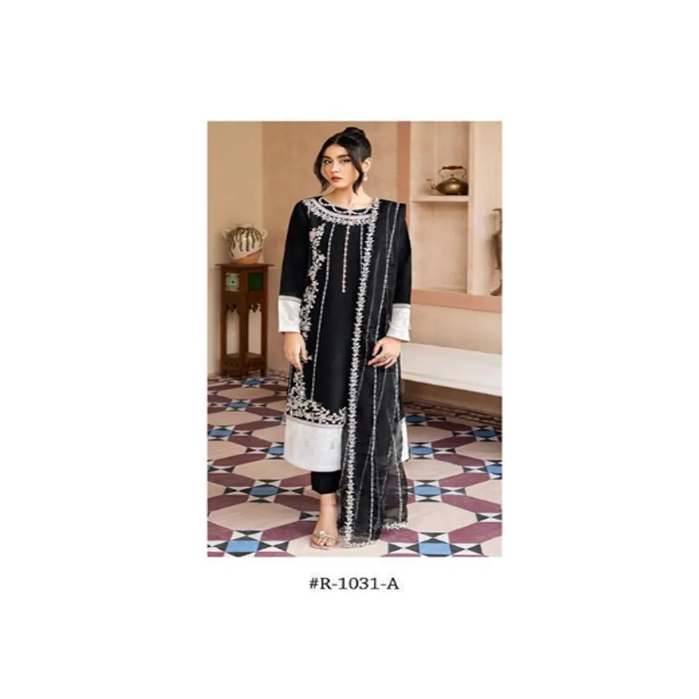 New Attractive Party Wear Look Oragenza Embroidery Work Suit For Women From Indian Manufacturer