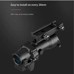กล้องเล็งแบบออปติคอล 4x32 ACO พร้อมศูนย์เล็งแบบจุดแดง ไฟเบอร์ออปติกสีแดง ปรับได้ ผลิตจากโลหะผสมอะลูมิเนียมและเหล็ก สำหรับใช้ในการเล่นกีฬา - Product Image 5