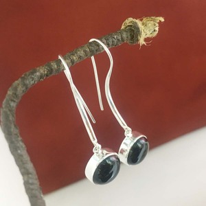 925 <b>Sterling</b> <b>Silver</b> <b>Earring</b> with Black Onyx Cab Gemstone Popular Design for Gift trendy <b>earring</b> for women new fashion gift fine - Product Image 6
