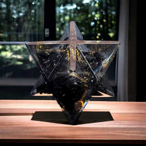Tourmaline noire et sélénite Orgone Merkaba Reiki Chakra Guérison Cristal Étoile Orgonite Merkabah Étoiles en vrac - Product Image 4