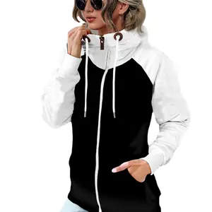 Hot sale new style cotton plain sweatshirts custom logo wholesale women's half zip sweatshirt Hoodies