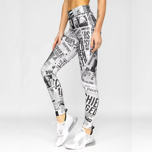 Ensemble de yoga imprimé féministe OEM pour femmes, très demandé, 2 pièces, tenue de yoga flexible, respirante, anti-transpiration, leggings taille haute - Product Image 1
