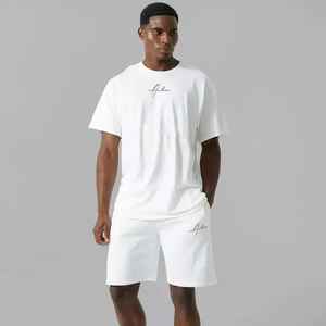 Traje de jogging con logotipo personalizado para hombre, conjunto corto de dos piezas, conjuntos de chándal para hombre, conjunto corto de chándal para hombre - Product Image 4