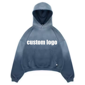 Sudaderas con Capucha para Hombre, 500 g/m², Algodón Grueso, Sudaderas con Capucha Grande, Estilo Holgado, Lavado Ácido Decolorado al Sol - Product Image 4