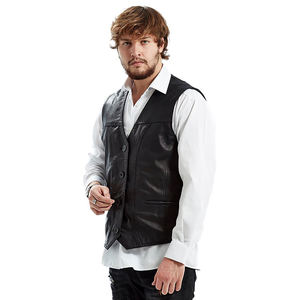 Chaleco de cuero hecho a medida de alta calidad para hombre, ropa de moda para invierno, ropa exterior transpirable y superventas al por mayor - Product Image 5