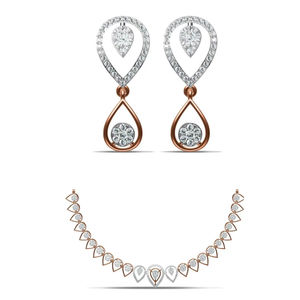 Lujo 10K 18K oro blanco/amarillo VVS Miossanite diamante joyería conjunto boda collares pendientes para fiestas compromisos inoxidable - Product Image 1