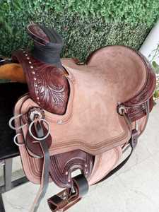 ADEEFA, sillín de doma de calidad superior de cuero marrón hecho a mano, cómodo estilo occidental inglés, suministro de fábrica para montar a caballo - Product Image 3