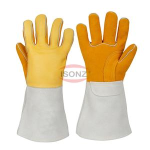 850 Stick Tig Guantes de soldadura Rigger Construcción industrial Guantes de trabajo de seguridad resistentes al calor Guantes de soldadura de cuero de vaca - Product Image 1