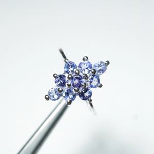 Anillos de plata con piedras preciosas de forma redonda de tanzanita natural para mujer, anillo de pureza 92,5 para mujer - Product Image 1