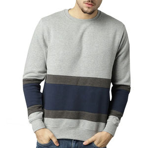 Fabriqué en usine unisexe respirant grande taille col rond épissure couleurs 100% coton polaire personnalisé gaufrage impression hommes sweats - Product Image 1