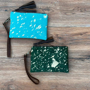 กระเป๋าสตางค์หนังขนโลหะมีสไตล์สำหรับผู้หญิง,กระเป๋าคลัทช์มีพู่ที่ใส่บัตรเครดิตหนังขนเฟอร์มีสไตล์แบบตอไม้ทันสมัย - Product Image 3