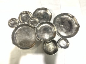 Ensemble de 9 bols en aluminium métallique, plat de service, noir, centre de table pour mariage, vaisselle pour restaurants - Product Image 6