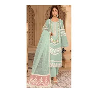 Nouvelle Collection Designer Readymade Pakistan Costume Fabriqué en Organza Soie et Tissu Net Disponible à un Prix Abordable