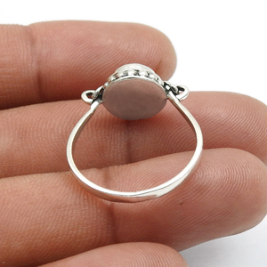 Cadeau d'anniversaire délicat pour elle Bague décontractée de forme ronde en perle naturelle en argent sterling 925 Bijoux faits à la main Fabricant en gros - Product Image 5