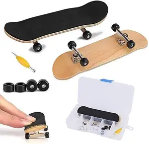 Professional Custom Size Finger Skateboards 5 Layer Maple Wood Deck Bearing Wheels Alloy Finger Skate Board Mini Skateboard Toy