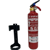 Extincteur à poudre ABC portable CE 1KG certifié EN3 AUXI-FOC |   Tuyau flexible à portée de décharge de 3-4 m |   Libération rapide |   Carbone