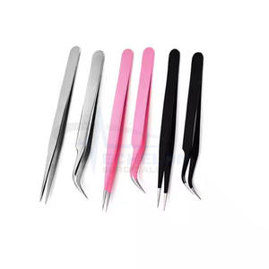Haute qualité en acier inoxydable personnalisé mignon pince à cils inclinés nouveau Design pointe pointue outil de beauté en gros - Product Image 6