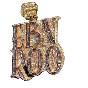 Pendentif diamant rond et baguette de haute qualité Style hip hop glacé bijoux fins pendentifs et breloques en moissanite en argent sterling 925 - Product Image 4