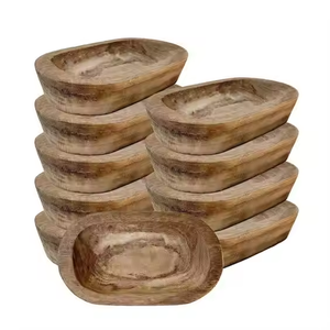 Cuencos de masa de madera Cuencos de Paulownia tallados a mano para el hogar Granja Comedor Sostener por artesanía de media luna - Product Image 5