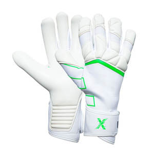 Durable Flexible Leather Breathable Non-Slip Full Finger Hook Loop Closure High <b>Grip</b> <b>Control</b> Professional Goalkeeper Gloves for - Product Image 1