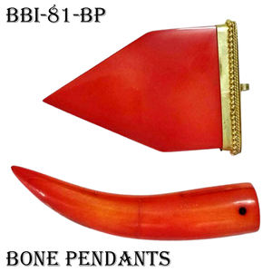 Colgantes de hueso de búfalo tallados a mano, collar de hueso blanco pulido, colgante en forma de tringle, colgantes de hueso de forma redonda - Product Image 1