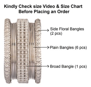 Bracelets de mariée en métal uni traditionnel indien Bracelet de mariage oxydé antique Fabricant indien Bijoux pour femmes - Product Image 6