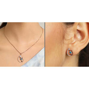 CLARA Juego de Collar y Pendientes de Plata de Ley 925 con Colgante de Corazón, Joyería Fina para Mujer - Product Image 6