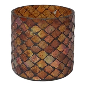 Mosaïque brune décorative chic de luxe pour la maison et le jardin Bougie artisanale Récipients et bocaux en verre pour la décoration intérieure Mariage et Noël - Product Image 4