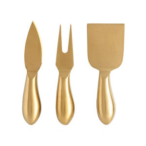 Coupe-fromage plaqué or de haute qualité et épandeur de beurre Design de restaurant de luxe multicolore avec poignée en métal - Product Image 3