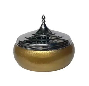 Chauffe-plats pour buffet Utilisation pour la maison et le mariage Casseroles de luxe Pot Couvercle en acier inoxydable en métal de couleur dorée - Product Image 6