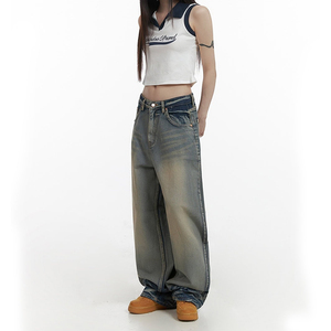 กางเกงยีนส์ขาตรงขากว้างสำหรับผู้ชาย - Product Image 4