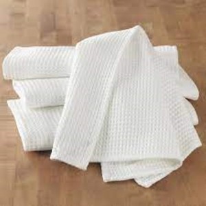 Juego de toallas de cocina de gofres de algodón 100% personalizable TARUNA TEX, duradero, 21S/2, diseño liso blanco, de secado rápido Toalla de baño para manos/cara - Product Image 5