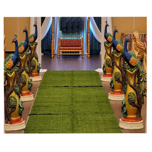 Statue de paon en plastique FRP pour l'entrée de mariage, élément d'entrée de mariage, avec pilier élégant - Product Image 1