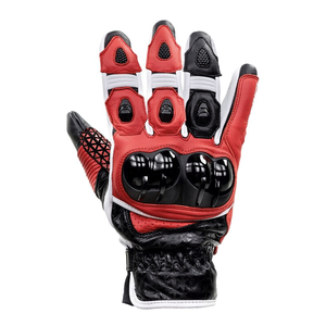 Men's Stylish Waterproof Motorcycle & Auto Racing Gloves Genuine Goat Skin Leather Black Red White Custom Team Print Winter Wear - Product Image 4