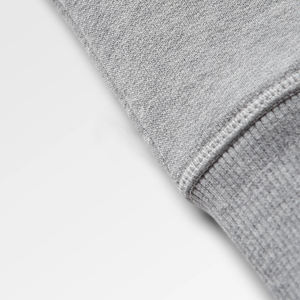 Gris chiné coton mélangé Ultra doux confortable col rond manches raglan avant côtes détails sweat hommes - Product Image 5