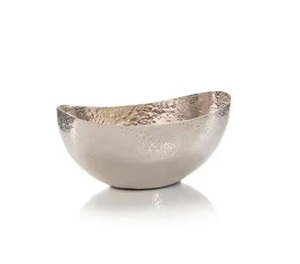 Contemporary Style Royal Fruit Chocolate Serving <b>Snack</b> <b>Bowl</b> Modern Silver Finish Aluminum & Steel Elegant Metal Decorative <b>Bowl</b> - Product Image 1