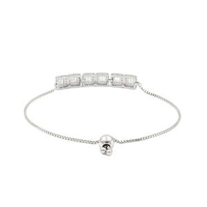 NOVAMART Fine Zarkan Pair Square Zircon <b>Silver</b> Crystal <b>Bracelets</b> & <b>Bangles</b> Wholesale Export - Product Image 5