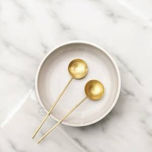 Wholesale Price Brass Tea <b>Spoons</b> Round Shape and <b>Gold</b> Finished Used for Dining Tabletop <b>Spoon</b> Set - Product Image 1