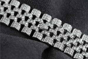 Reloj de cuarzo con diamantes de lujo, reloj de pulsera con esfera de arcoíris, reloj Moissanite para joyería de moda para hombres - Product Image 5