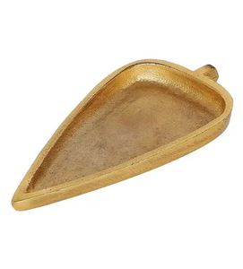 Plato para servir comida con forma de hoja chapado en oro decorativo hecho a mano de lujo, mesa para servir frutas secas, centro de mesa - Product Image 3
