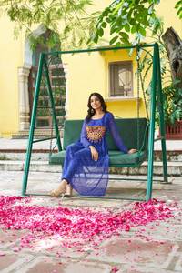 ผ้าจอร์เจียเทียมพิมพ์ลายผ้าลายพิมพ์ kurta ในเทศกาลเปิดตัวใหม่กับ kutchi Patch ทำงานอินเดียและปากีสถาน - Product Image 5