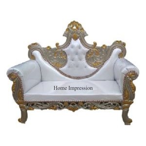 Sofá de boda con forma personalizada de diseño maravilloso, muebles de escenario de arte creativo moderno de Color blanco y dorado de alta calidad de la India - Product Image 5