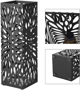 Porte-parapluie intérieur noir pour hôtel avec support de rangement pour parapluie et ombre royale enduite de poudre, parfait pour la décoration de la maison - Product Image 3