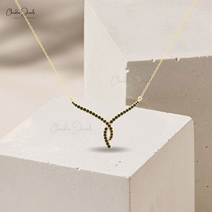 Handcrafted 14k Solid Gold Genuine 1.5mm Pave Set Black Diamond Twisted Bridal Necklace Gift Jewelry Manufacturer Direct <b>Supply</b> - Product Image 6