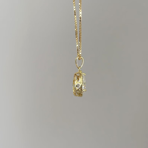 Collier de fête chrétien en moissanite en forme de larme, plaqué or 14 carats, pendentif avec halo de charmes en forme de poire - Product Image 2